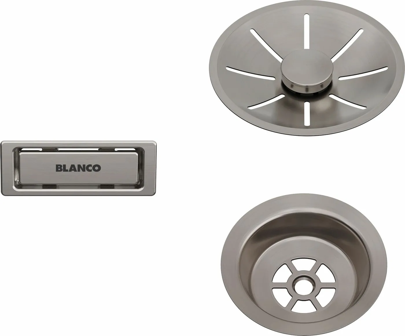 Blanco BLANCO Zestaw elementów stalowych w kolorze satin platinum, do armatury przelewowo-odpływowej InFino, do jednej komory