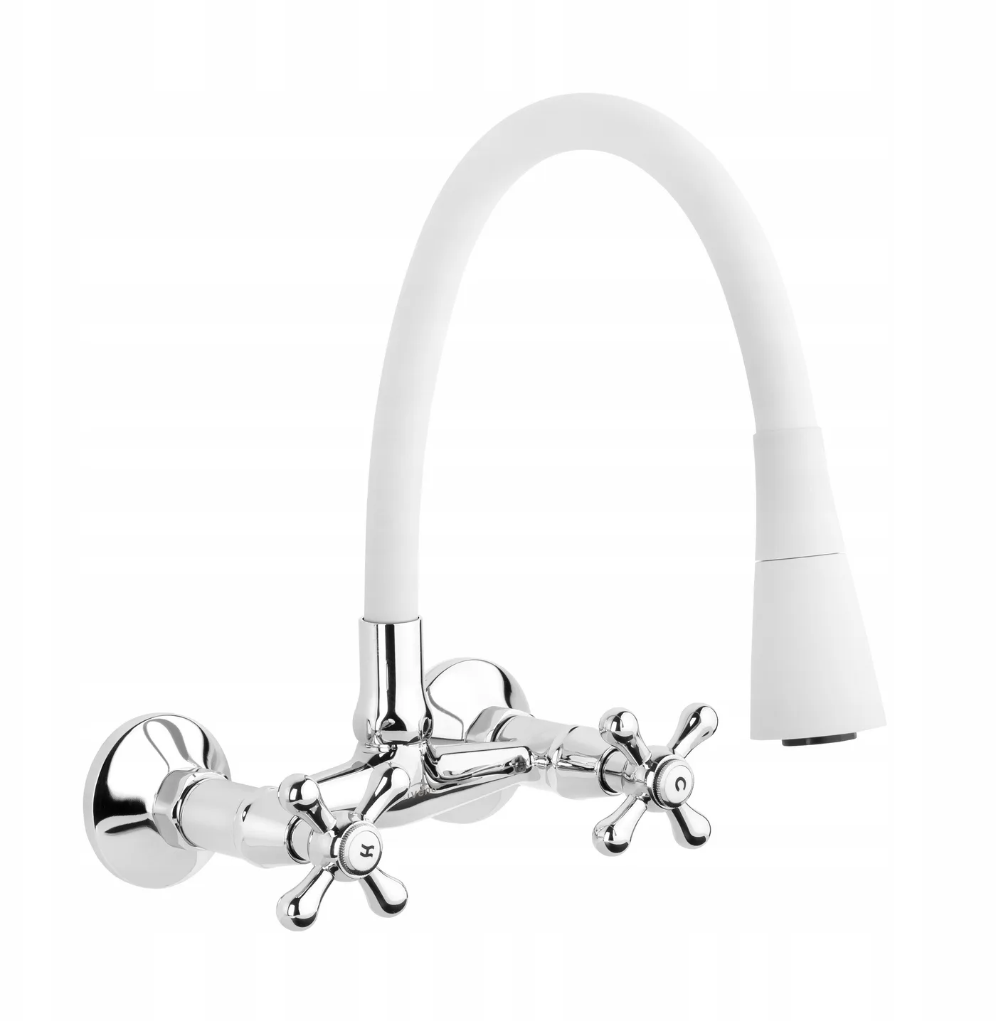 Invena bateria kuchenna ścienna Roma, biały/chrom BC-24-E2S-L