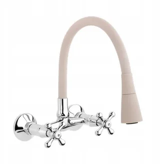 Invena bateria kuchenna ścienna Roma, beżowy/chrom BC-24-E3S-L