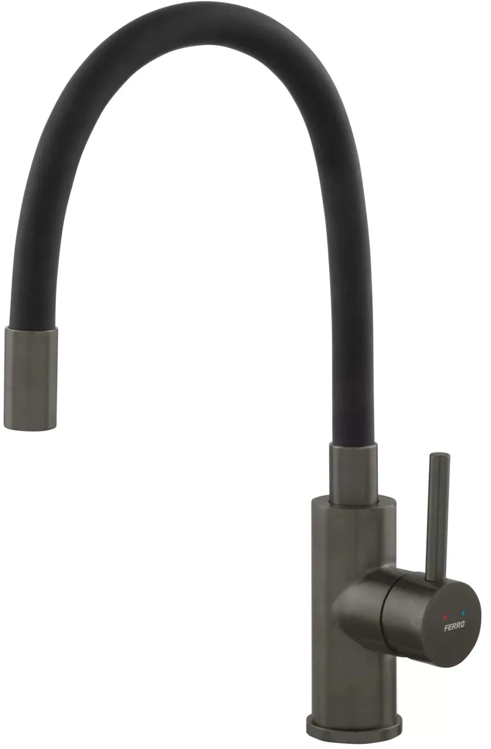 BZA4BSSGM / FERRO / ZUMBA / BAT.ZLEW. INOX- GUN METAL  ELAST. CZARNA WYLEWKA /