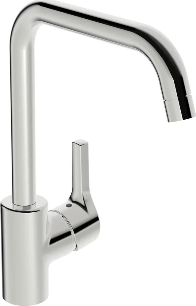 ORAS SAGA STYLE sink faucet, tall, with swivel spout, chrome color.