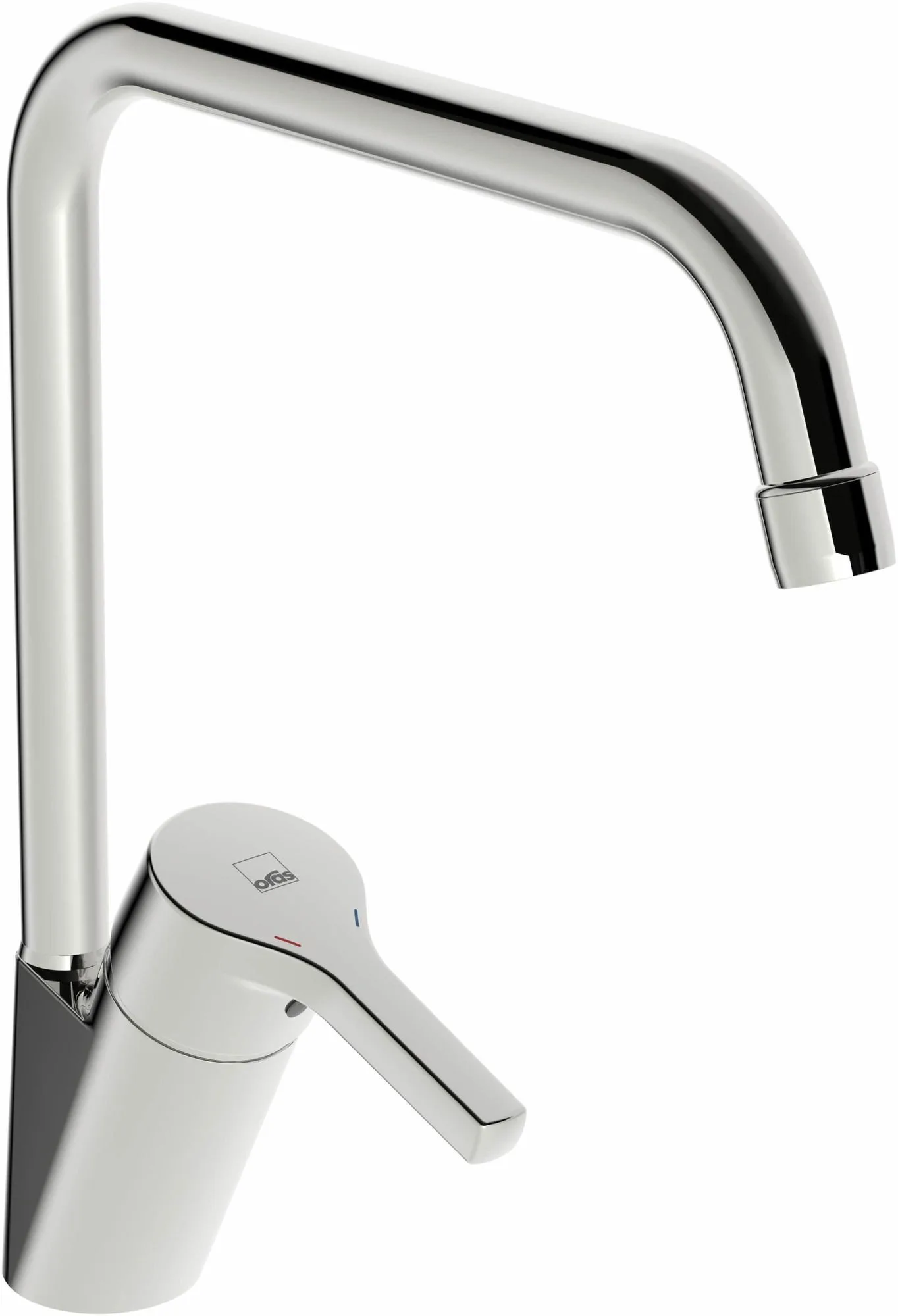 ORAS SAGA STYLE sink faucet, tall, with a long 22 cm spout, chrome color.