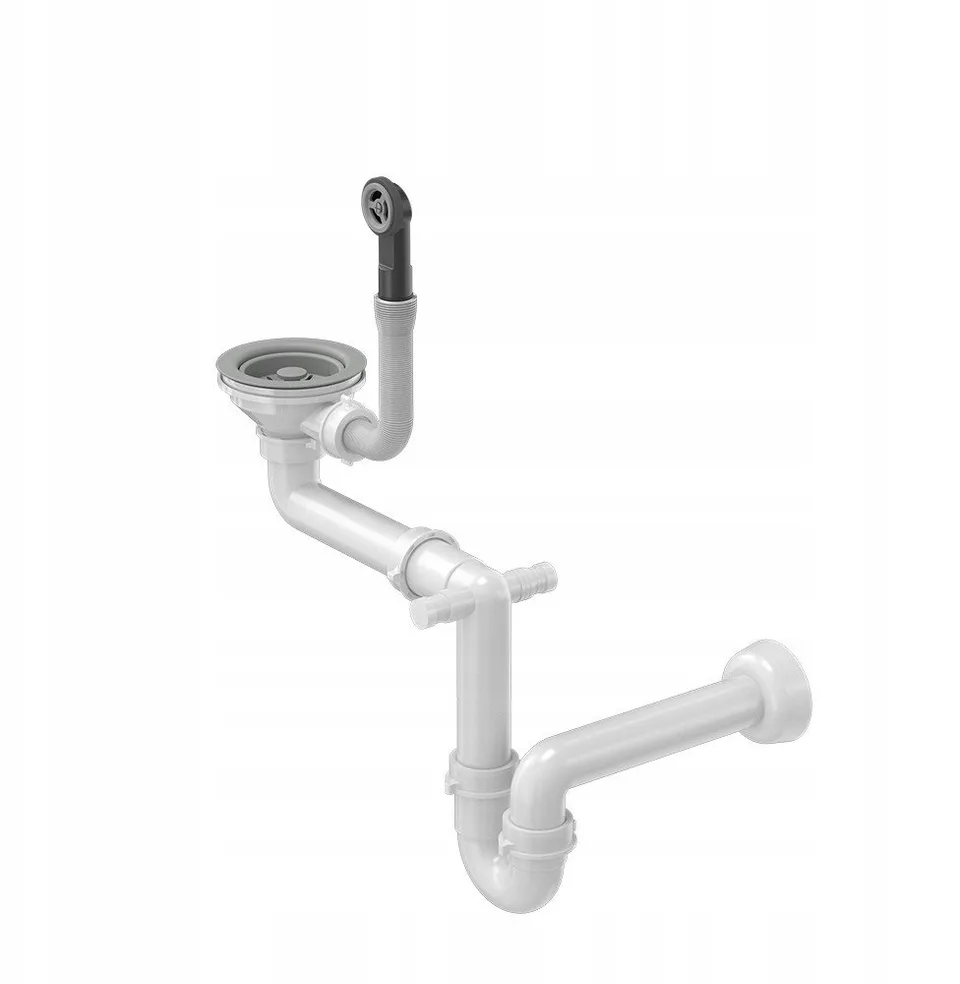 Odpływ zatyczkowy 3 1/2" z syfonem 1-komorowy Power Color silver stone (GRANIT-pionowy), save space