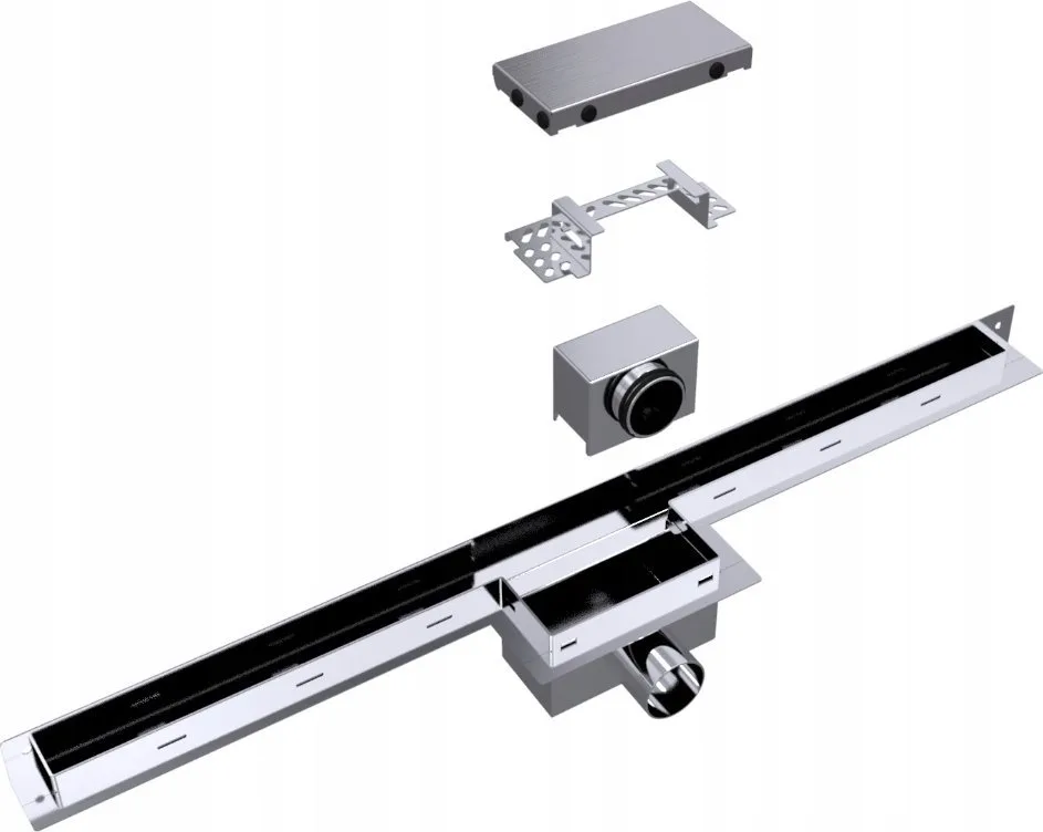 Syfon SpiroFlex 700 szczelinowe odwodnienie prysznicowe AQUA STEEL LS z rusztem szlifowanym SZG (PWE)