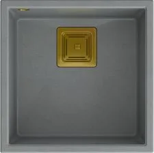 Zlewozmywak Quadron DAVID 40 GraniteQ silver stone/elementy złote