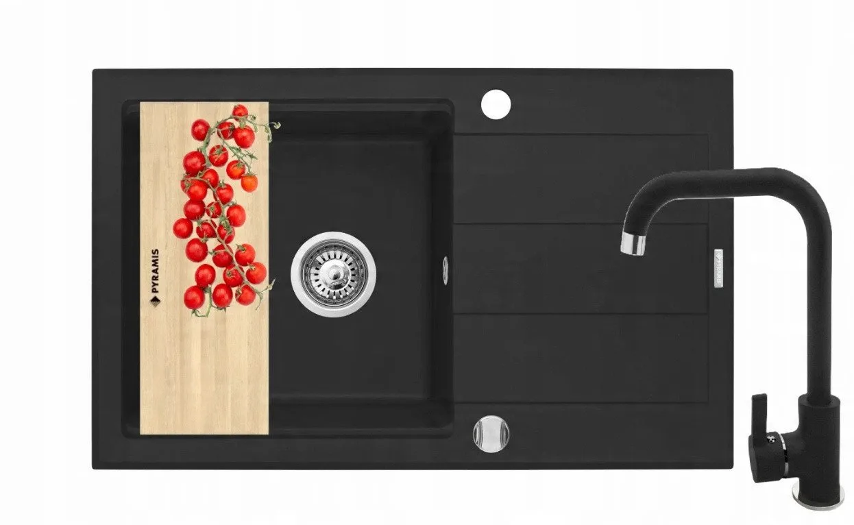 Zlew. SPARTA PLUS LUX (78x48) volcano + bateria SILVIO