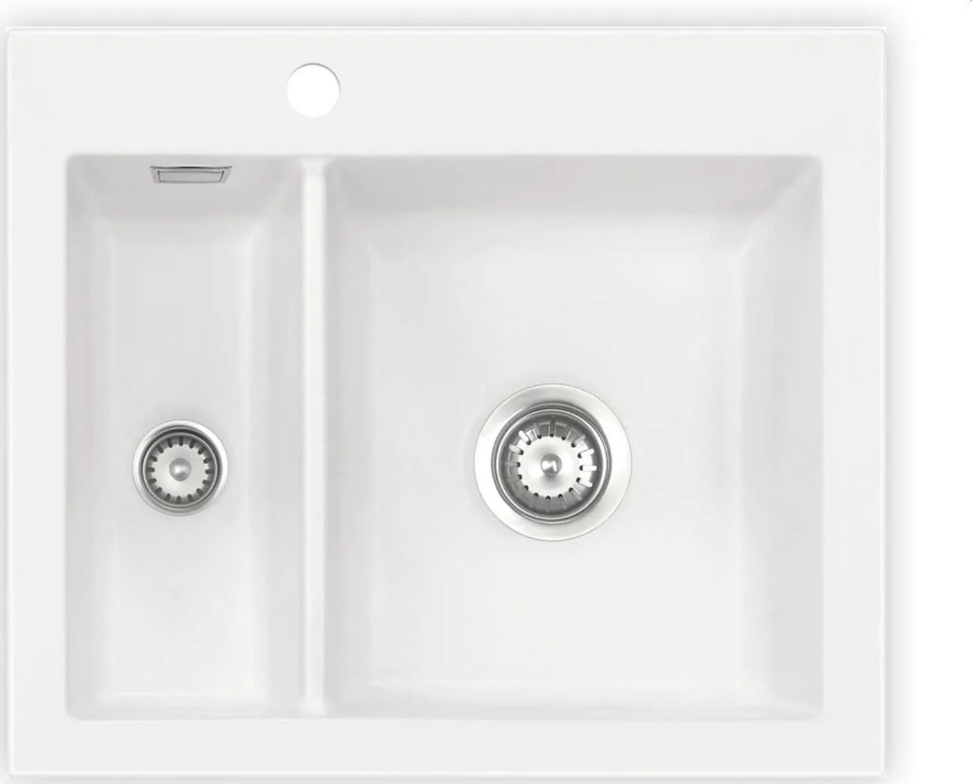 Zlewozmywak SYSTEMCERAM Systemceram Mera 60 Polar, Zlew ceramiczny, korek manualny