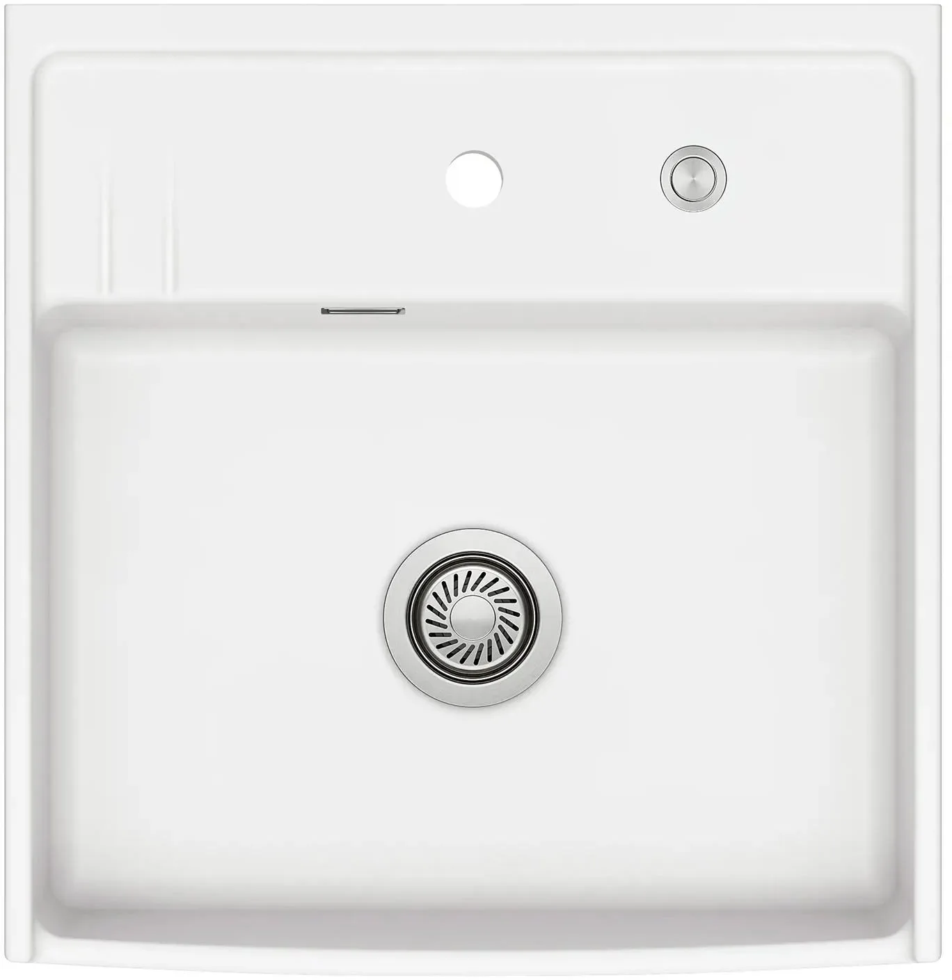 Systemceram Kentro 60 zlewozmywak ceramiczny, Polar, korek manualny