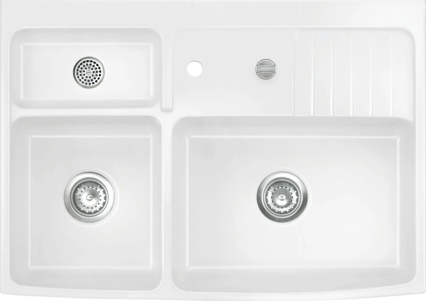 Zlewozmywak SYSTEMCERAM Systemceram Centra 90 Gronland, zlewozmywak ceramiczny, korek automatyczny