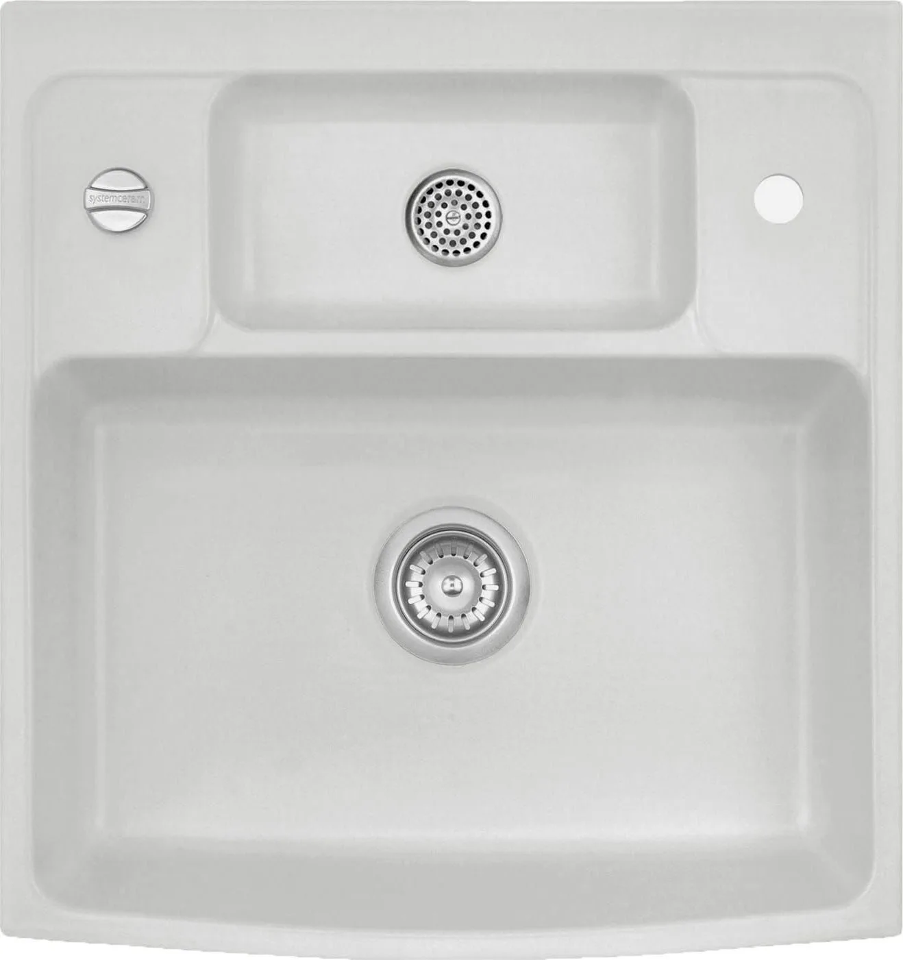 Zlewozmywak SYSTEMCERAM Systemceram Centra 60 Satin, zlewozmywak ceramiczny, korek automatyczny