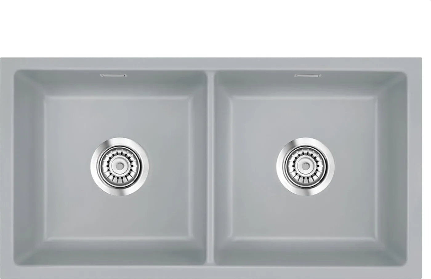 Zlewozmywak SYSTEMCERAM Systemceram Mera Twin U Titan, zlewozmywak ceramiczny, korek manualny