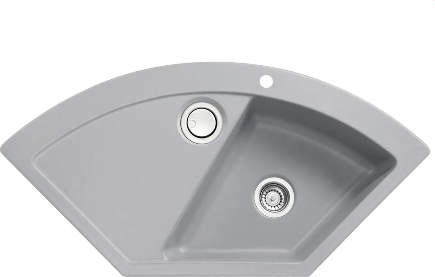 Zlewozmywak SYSTEMCERAM Systemceram Mera ECK Titan, Zlewozmywak ceramiczny narożny, korek manualny,