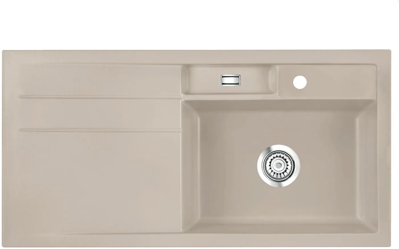 Systemceram Bela 100 Fango, zlewozmywak ceramiczny, korek manualny