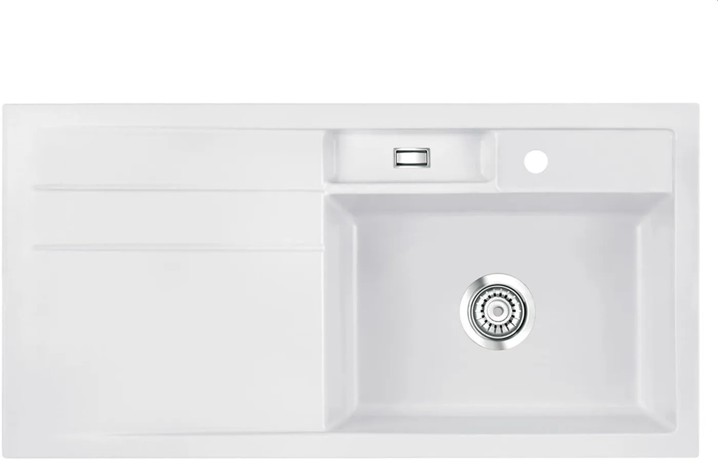 Systemceram Bela 100 Satin, zlewozmywak ceramiczny, korek manualny
