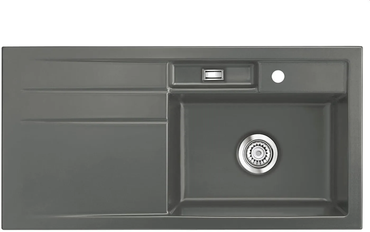 Systemceram Bela 100 Lava, zlewozmywak ceramiczny, korek manualny