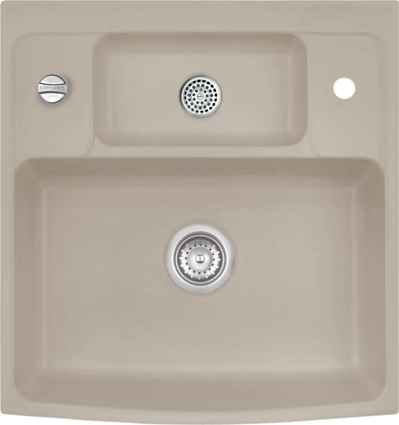 Zlewozmywak SYSTEMCERAM Systemceram Centra 60 Fango, zlewozmywak ceramiczny, korek automatyczny