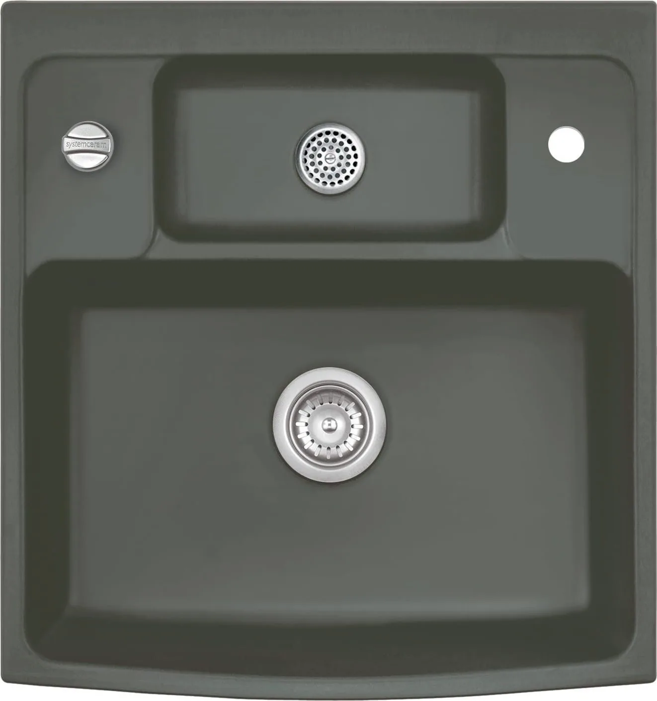 Zlewozmywak SYSTEMCERAM Systemceram Centra 60 Lava, zlewozmywak ceramiczny, korek automatyczny