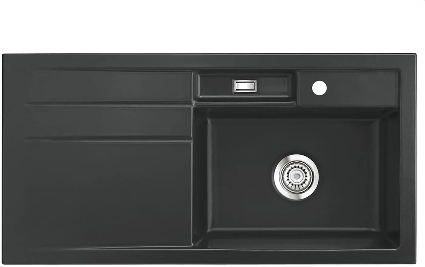 Systemceram Bela 100 Schiefer, zlewozmywak ceramiczny, korek manualny