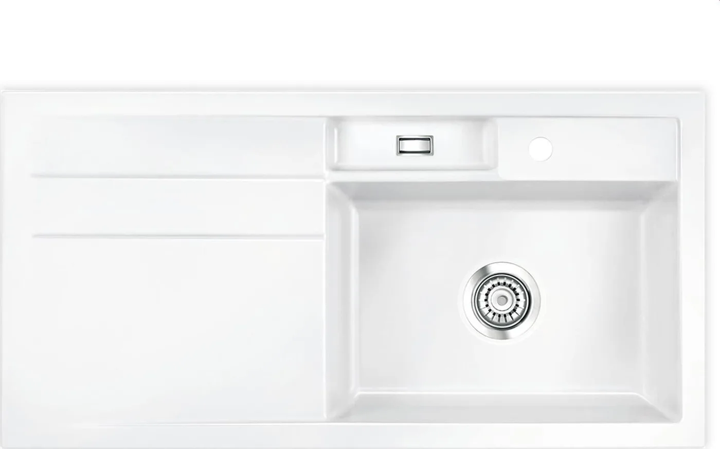 Zlewozmywak SYSTEMCERAM Systemceram Bela 100 Gronland, zlewozmywak ceramiczny, korek manualny