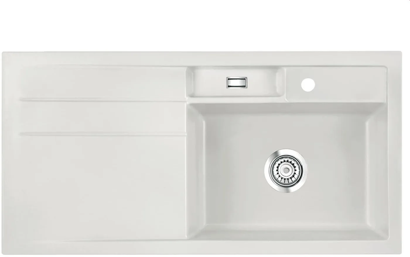 Systemceram Bela 100 Alu, zlewozmywak ceramiczny, korek manualny