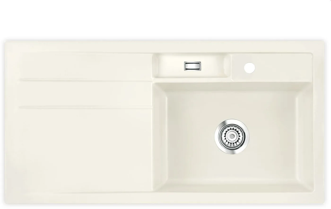 Systemceram Bela 100 Jasmin, zlewozmywak ceramiczny, korek manualny