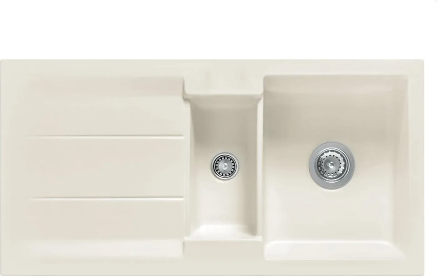 Zlewozmywak SYSTEMCERAM Systemceram Genea 100 Jasmin, Zlewozmywak ceramiczny, korek manualny