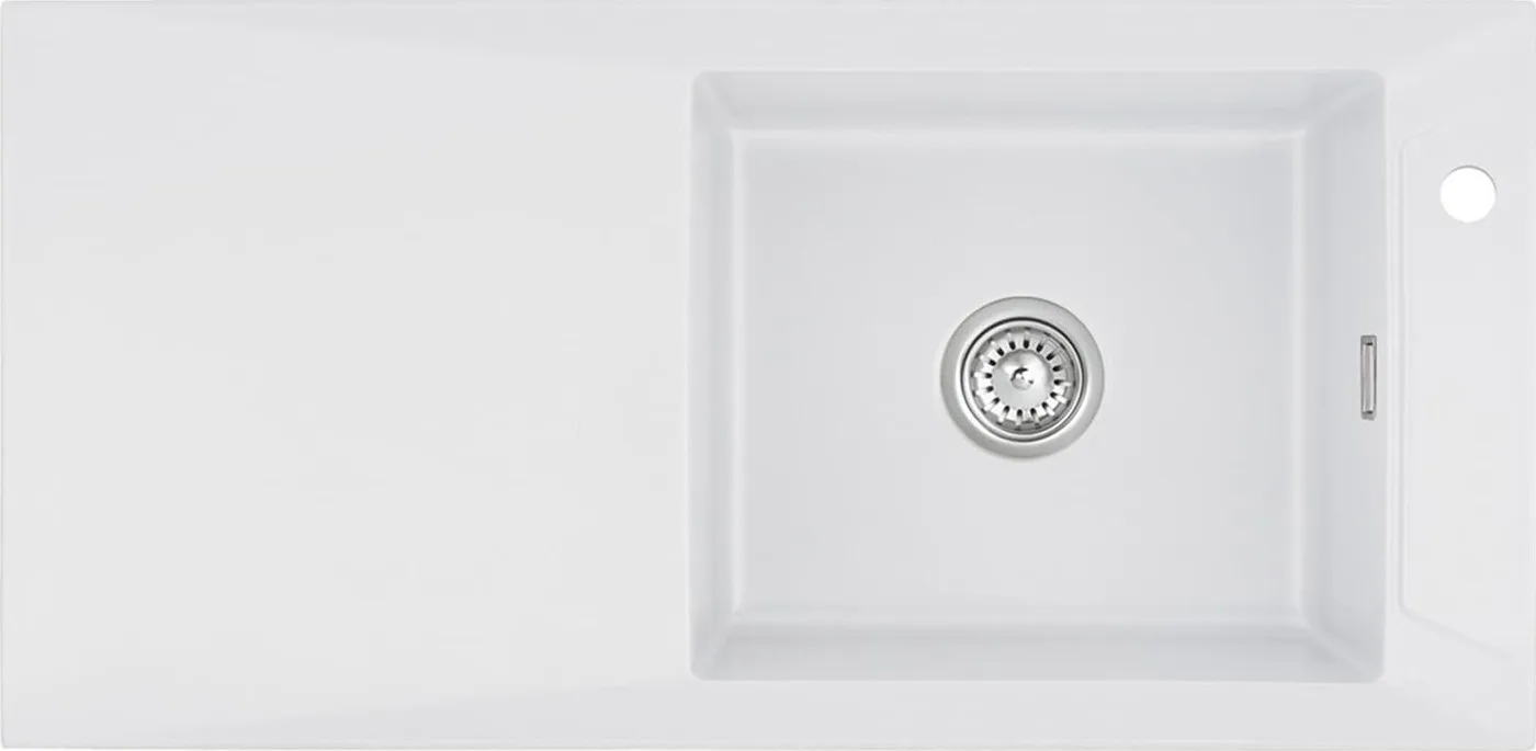 Zlewozmywak SYSTEMCERAM Systemceram Siro 100 Satin, zlewozmywak ceramiczny, korek manualny