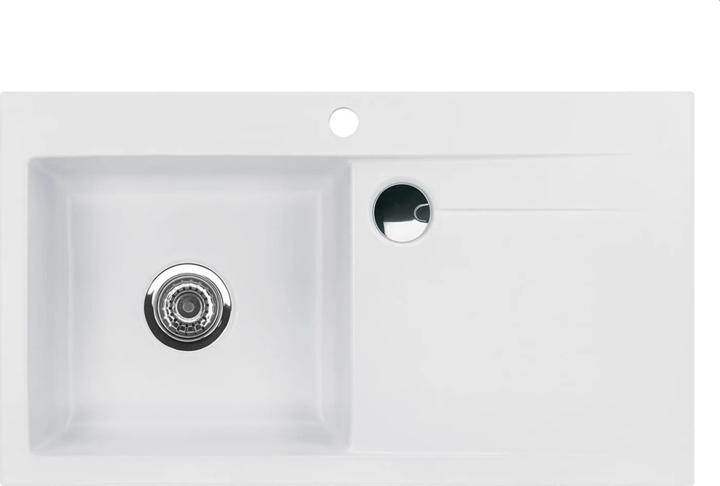 Zlewozmywak SYSTEMCERAM Systemceram Stema 90 Satin, zlewozmywak ceramiczny, korek manualny