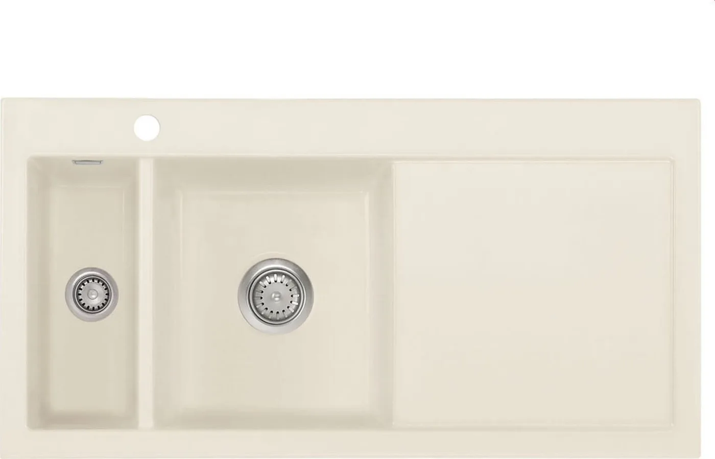 Zlewozmywak SYSTEMCERAM Systemceram Mera 100 Jasmin, Zlewozmywak ceramiczny, korek manualny, lewa komora