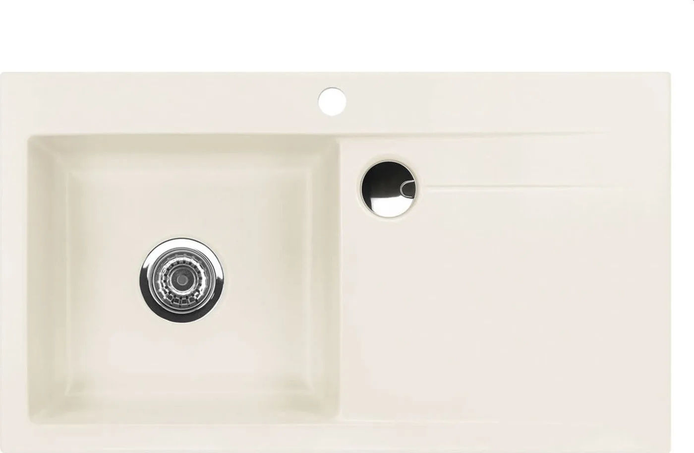 Zlewozmywak SYSTEMCERAM Systemceram Stema 90 Jasmin, zlewozmywak ceramiczny, korek manualny
