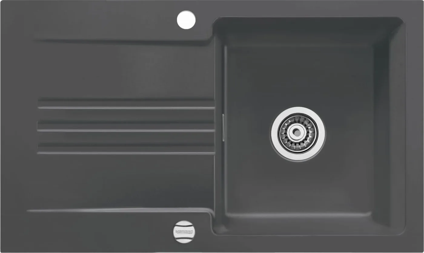 Zlewozmywak SYSTEMCERAM Systemceram Kara 85 Schiefer, zlewozmywak ceramiczny, korek manualny