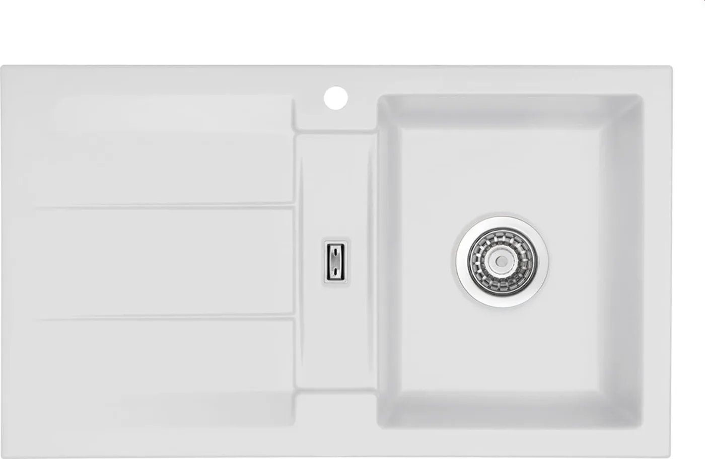 Zlewozmywak SYSTEMCERAM Systemceram Genea 87 Satin, zlewozmywak ceramiczny, korek manualny