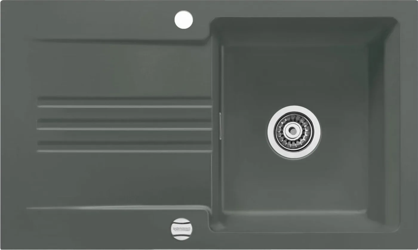 Zlewozmywak SYSTEMCERAM Systemceram Kara 85 Lava, zlewozmywak ceramiczny, korek manualny