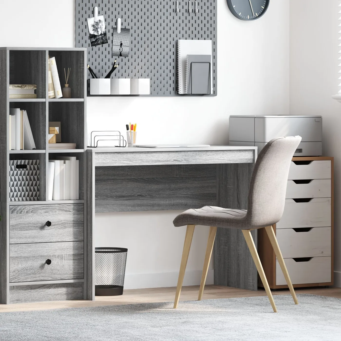 vidaXL Biurko komputerowe Szare sonoma MDF 100 x 40 x 76 cm Proste