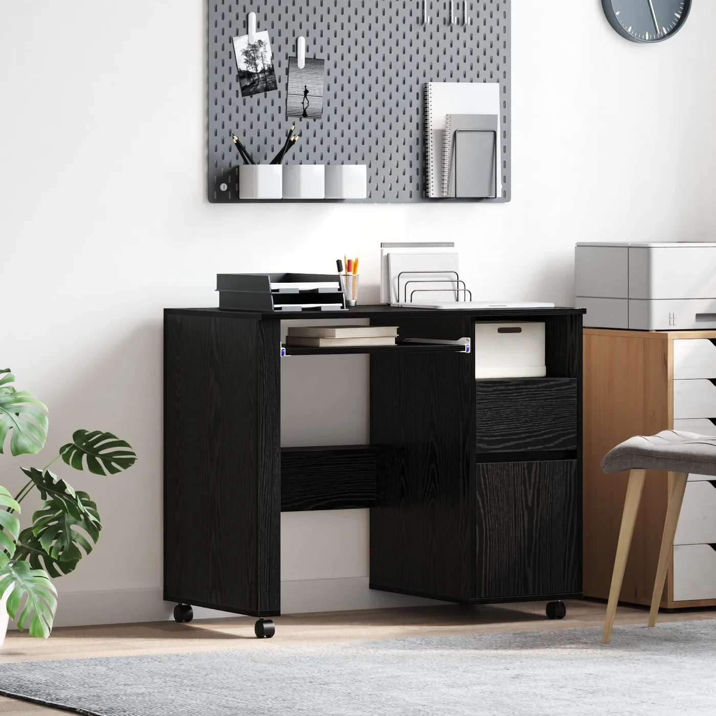 Czarny Dąb Biurko Komputerowe Czarny Dąb