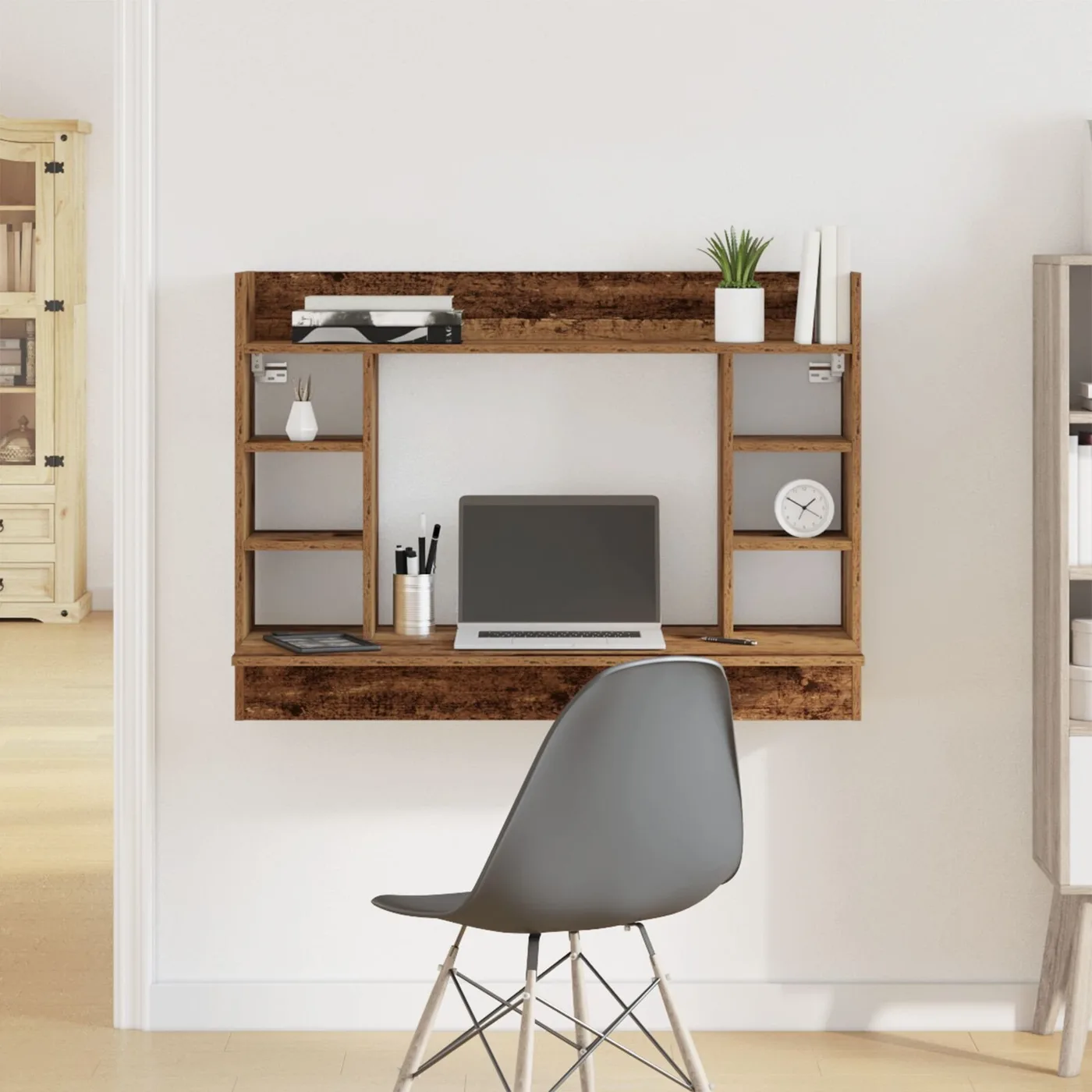 vidaXL Biurko montowane na ścianie Dąb 105x48x75 cm Materiał drewnopochodny