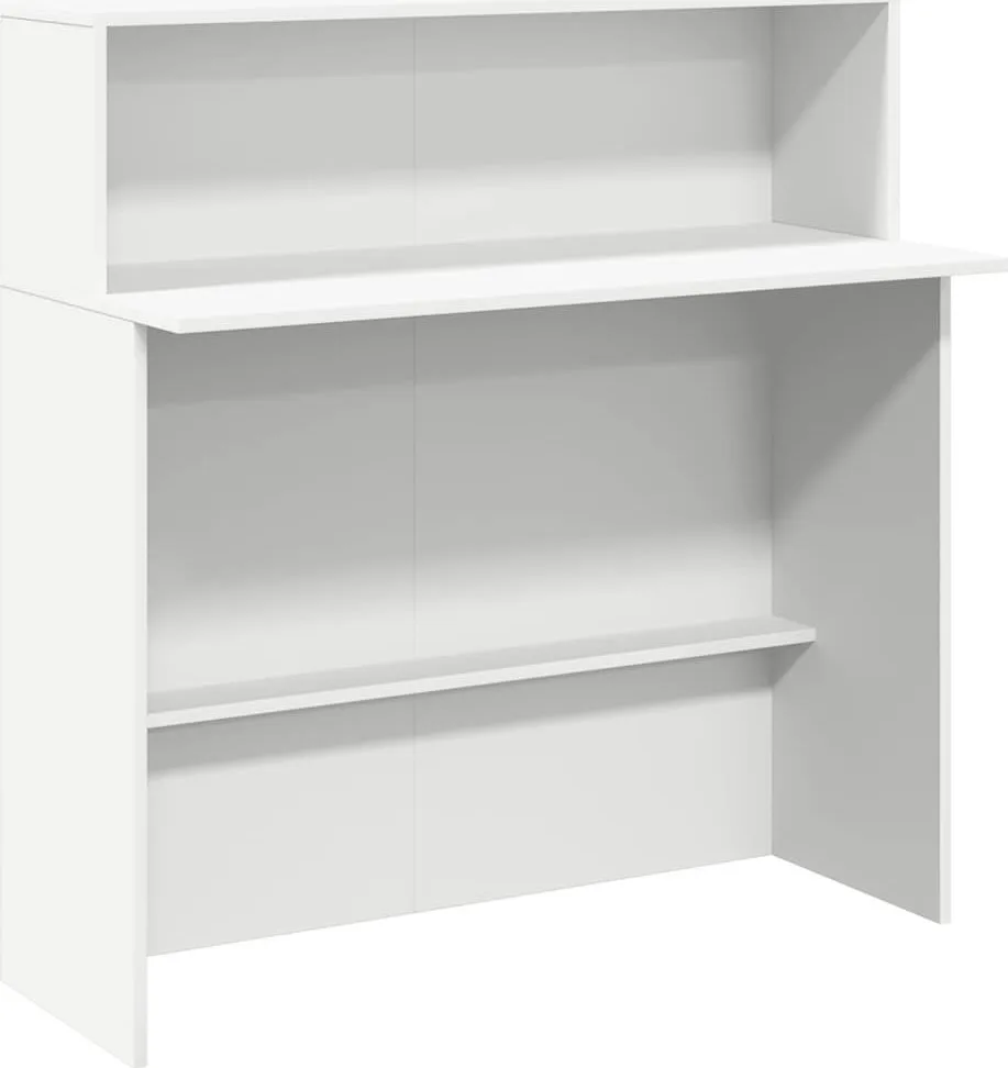 Biurko recepcyjne białe 100x50x103,5 cm Drewno klejone