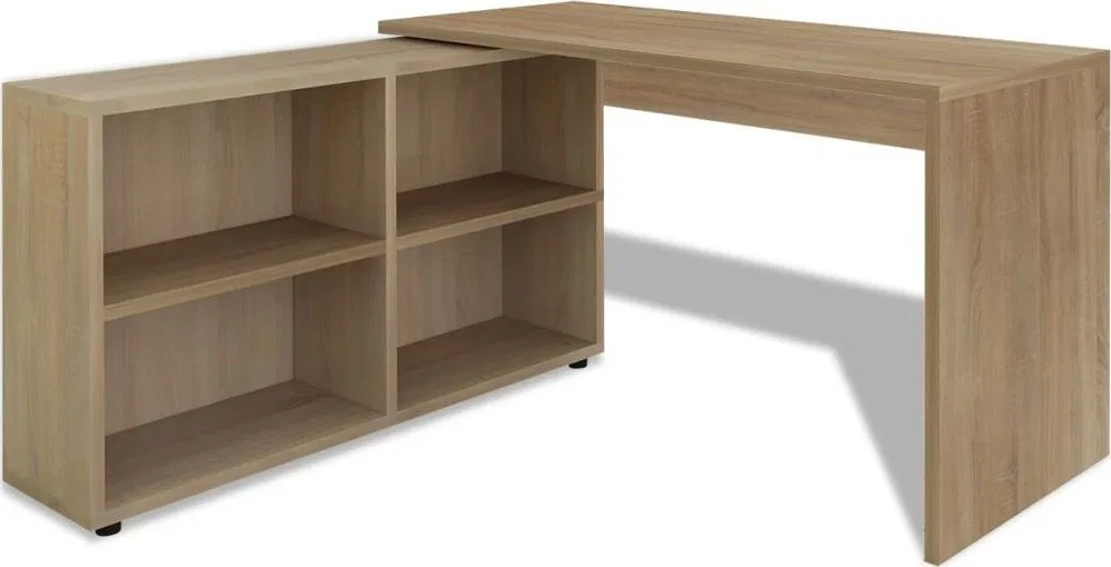 Biurko vidaXL 243059 Brązowe 130 cm x 126 cm