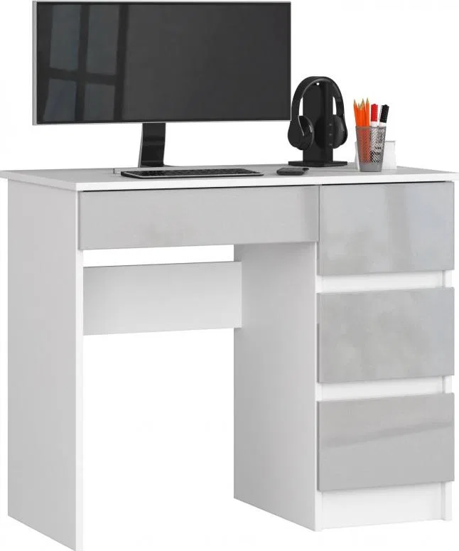 Biurko Fabryka Mebli Akord A-7 Srebrne z połyskiem 90 cm x 50 cm