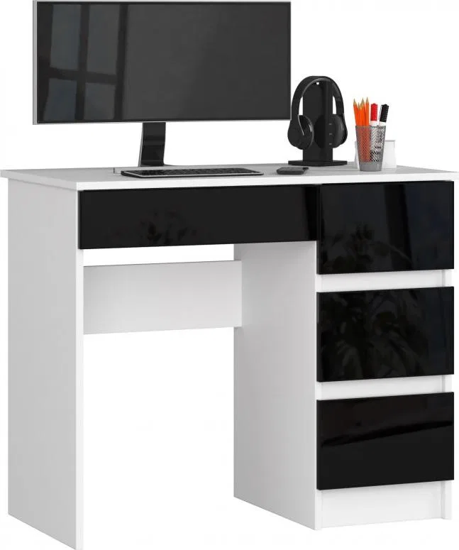 Biurko Fabryka Mebli Akord A-7 Biało-Czarne 90 cm x 50 cm
