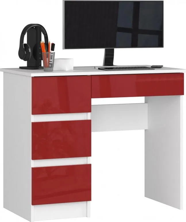 Biurko Fabryka Mebli Akord A-7 Biało-Czerwone 90 cm x 50 cm