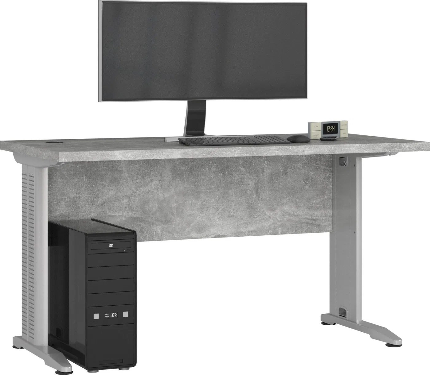 Biurko Fabryka Mebli Akord Biurko komputerowe BM-135 cm z metalowymi nogami - beton