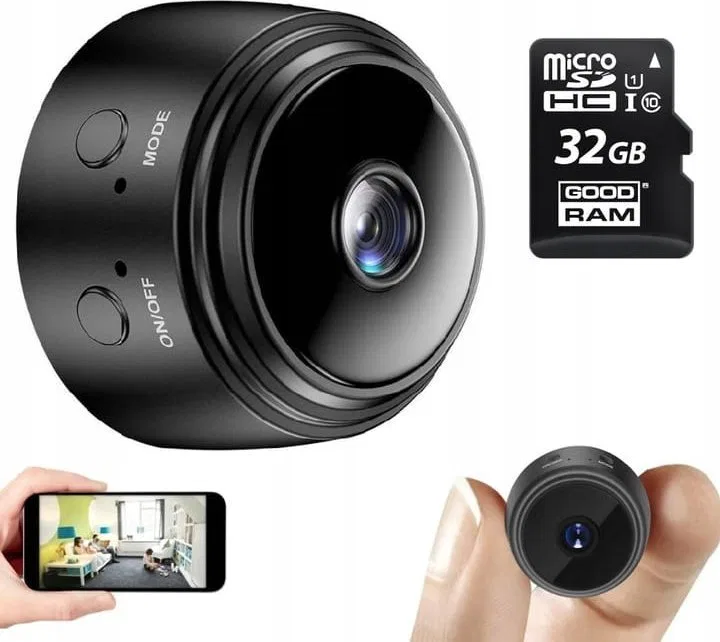 1TECH KAMERA mini szpiegowska bezprzewodowa USB K01 (czarna) + KARTA 32GB