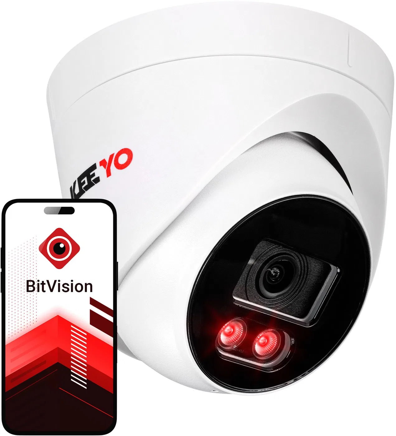 Kamera kopułowa IP KEEYO LV-V-IP8M25DF-E 8Mpx, IR 25m