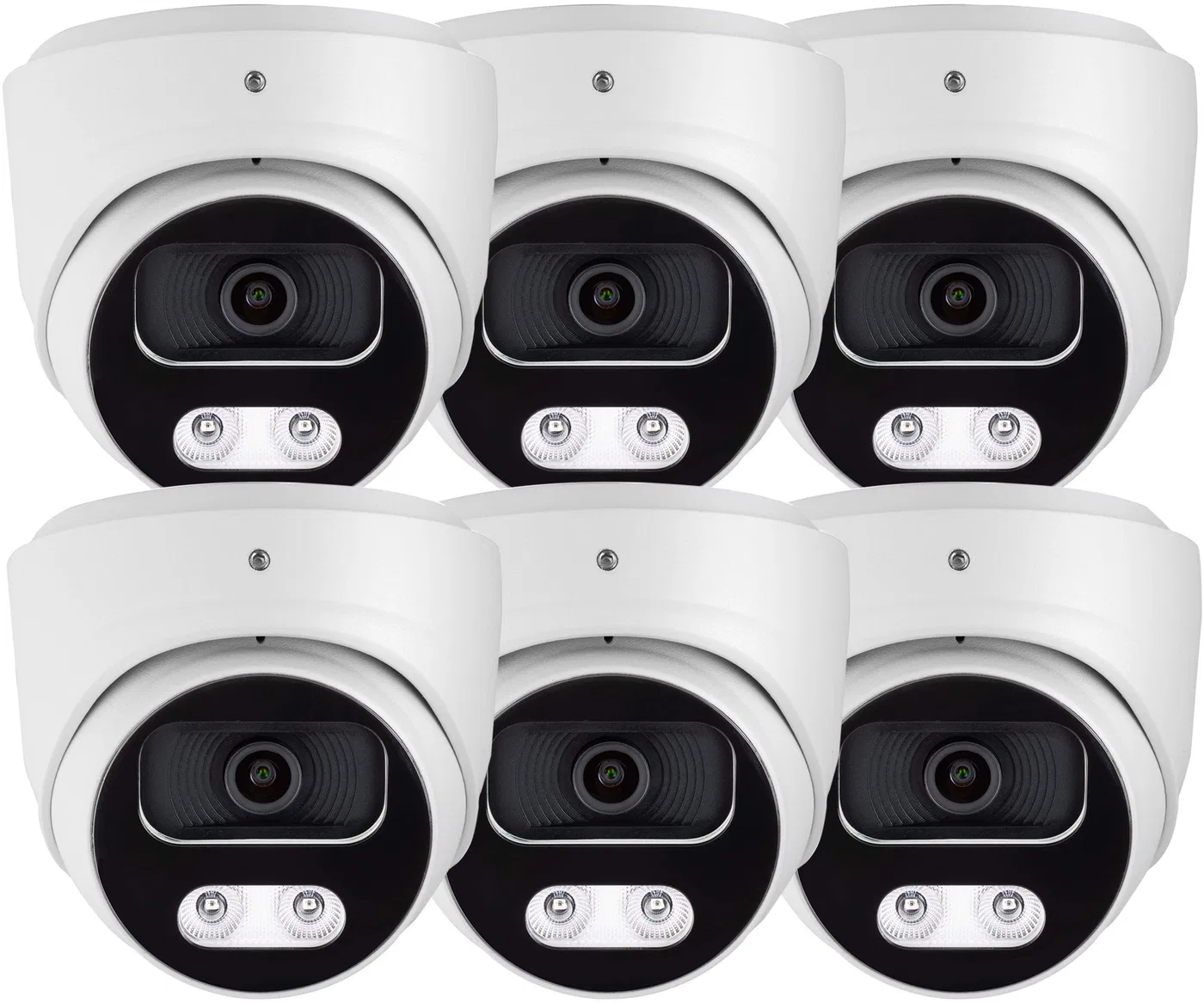 Zestaw kamer kopułowych IP 6x KEEYO LV-V-IP5M25DF-B-II 5Mpx IR25m AI Audio