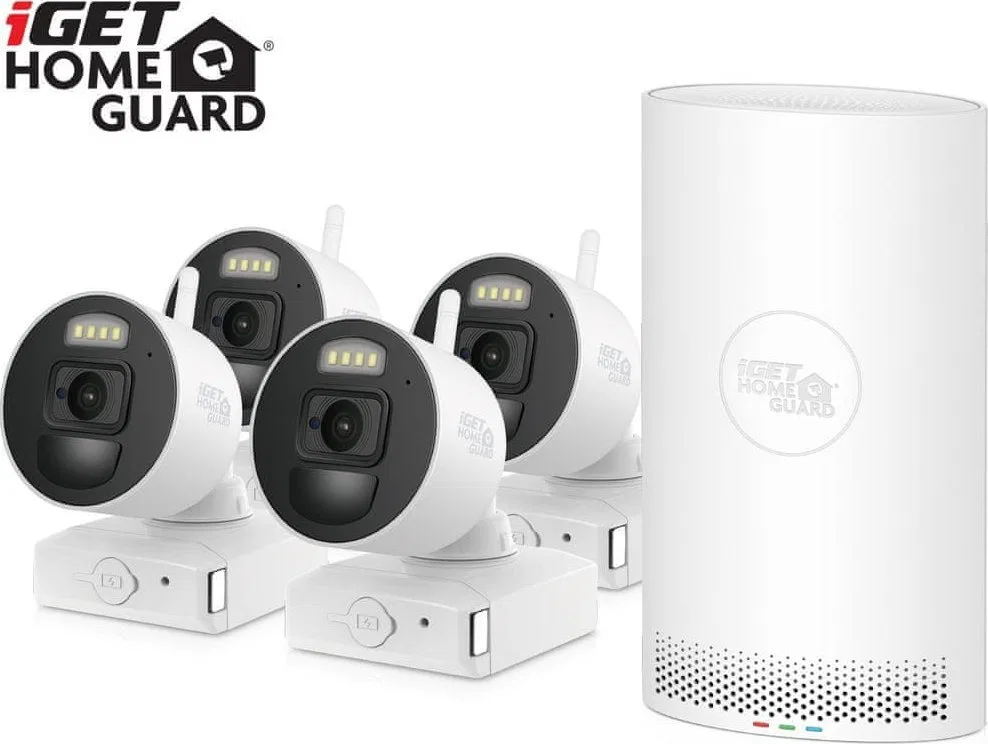 iGET iGET HOMEGUARD HGNVK88004P - Kamerový systém s FullHD bateriovými kamerami, set 4 kamery + NVR rekordér