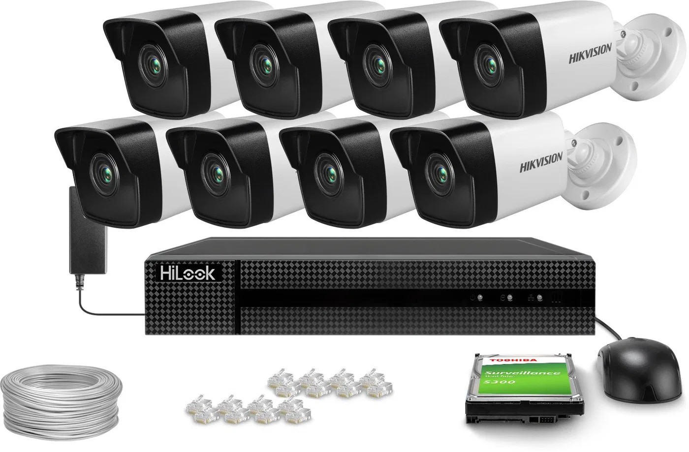 Zestaw do monitoringu IP 8x DS-2CD1041G0-I/PL 4Mpx IR 30m Hikvision