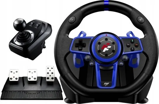 F111 FLASHFIRE Kierownica 900 PC/PS5/Switch z wibracjami 3 pedały 6 biegów