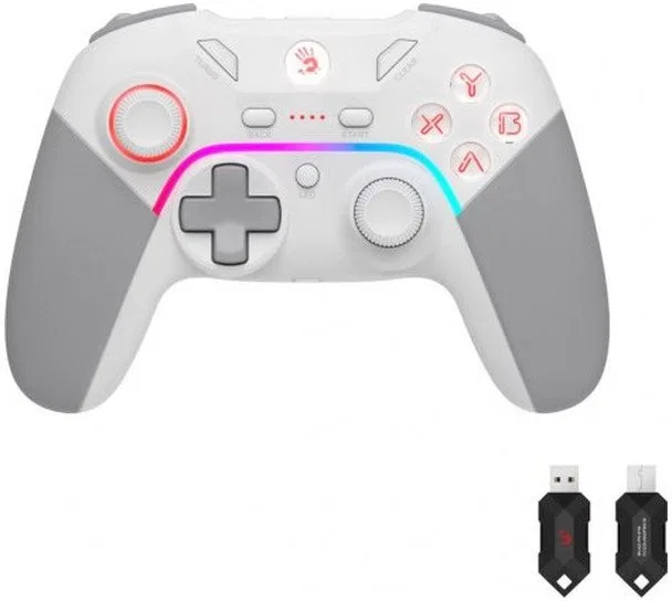A4tech Bloody GPW70, gamepad, RGB, Dual mode 2,4G+USB, bílá