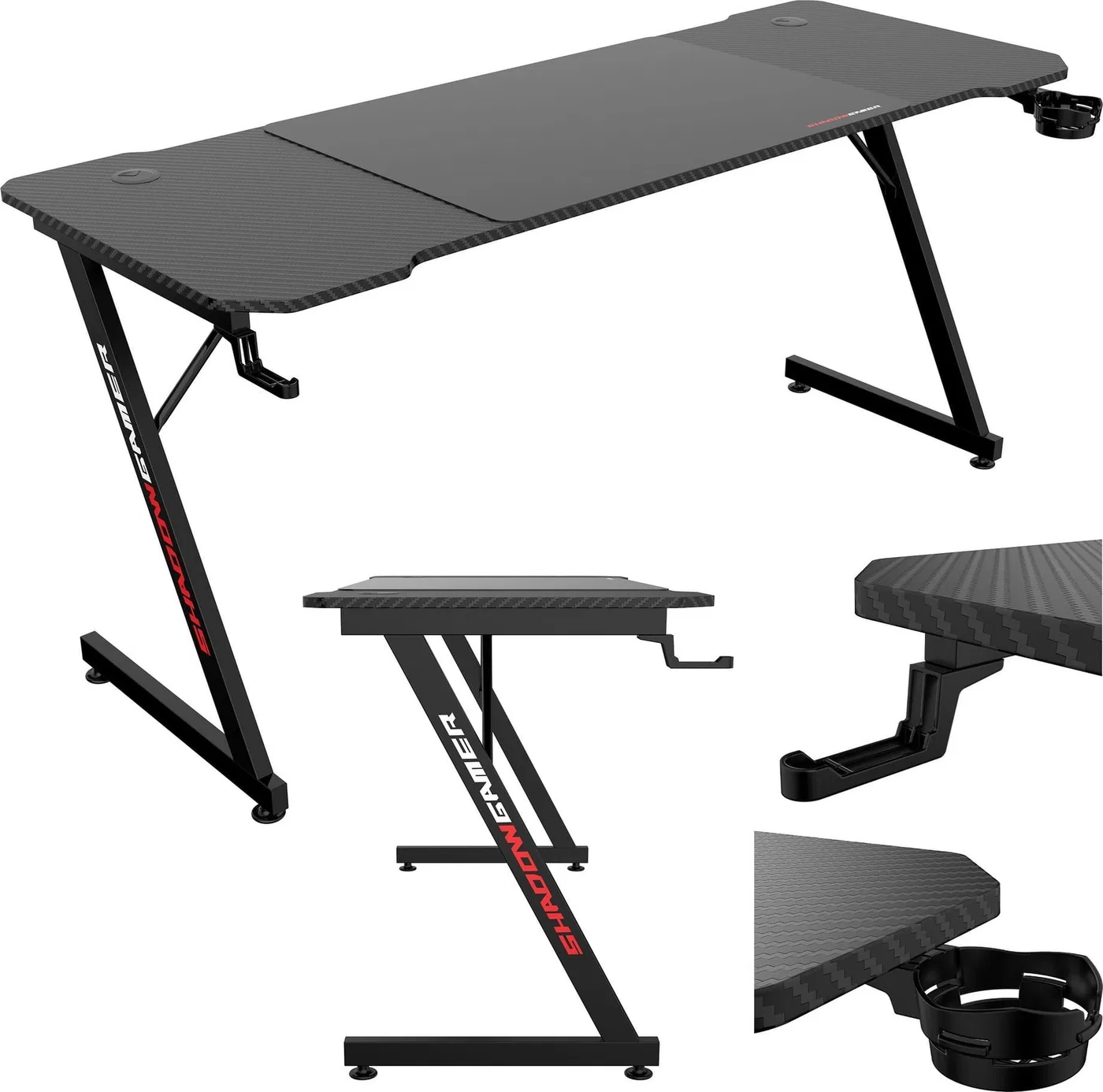 Biurko gamingowe SHADOW GAMER 1.1 160 cm podkładka